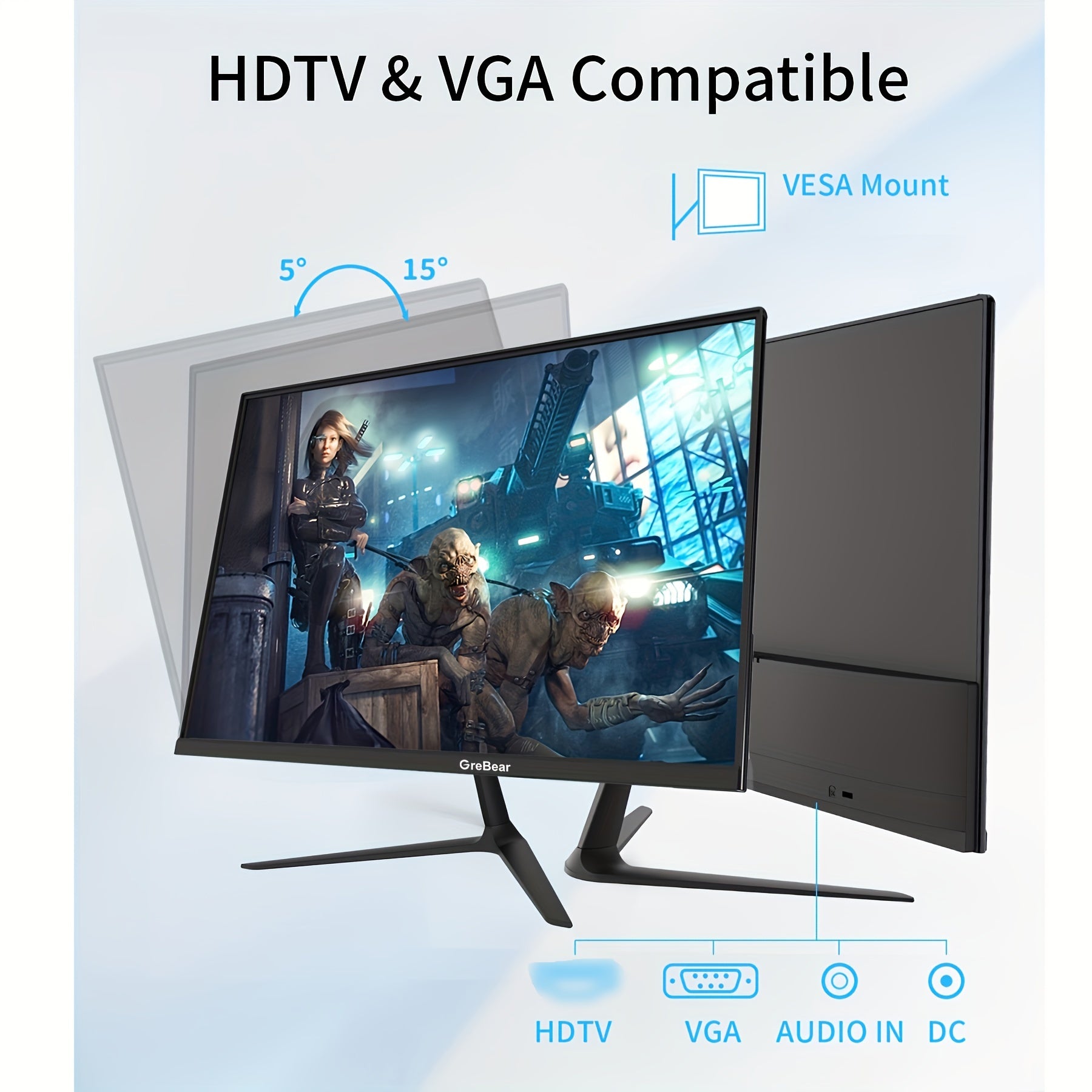 GreBear 24 Inch Monitor 75Hz FHD