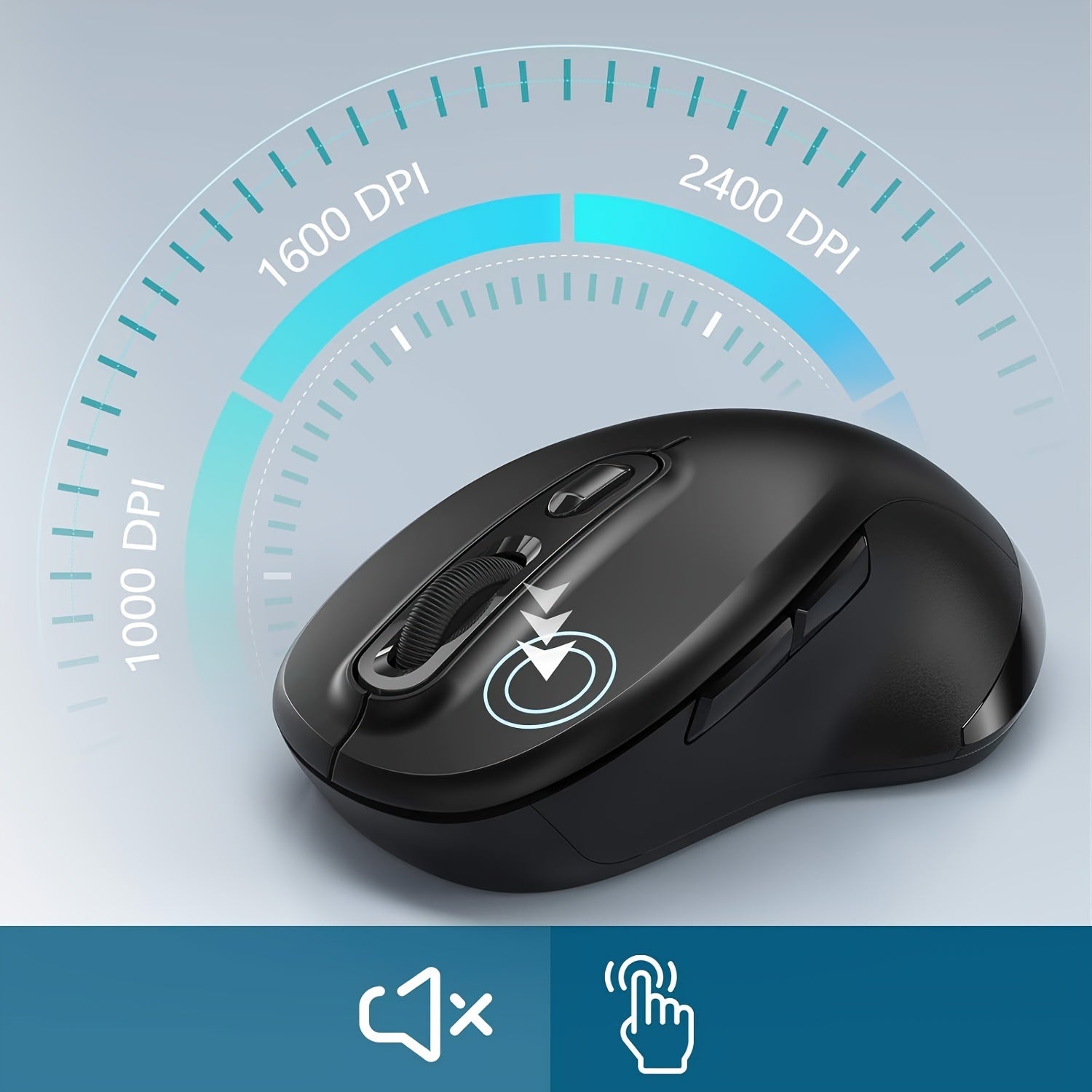 Wireless BT Mouse, 2.4G Wireless & BT 4.0 Dual-Mode Mice