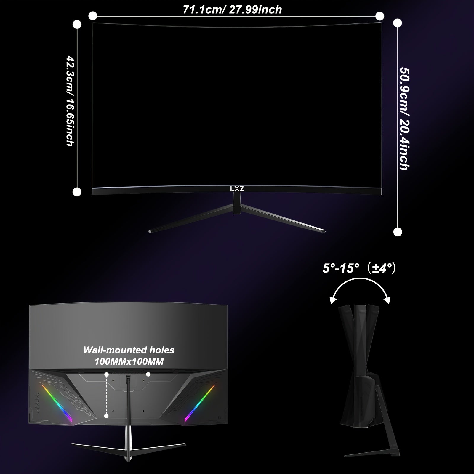 LXZ 32 Inch Curved Gaming Monitor 180Hz