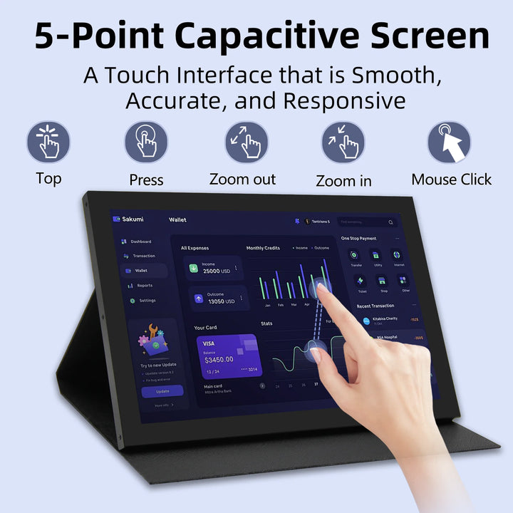 iPistBit 10.1inch Portable Monitor with Dual-Speaker 1280x800 HDMI