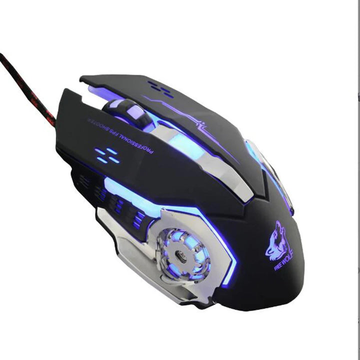 Ergonomic Wired Gaming Mouse With 6 Programmable RGB Keys
