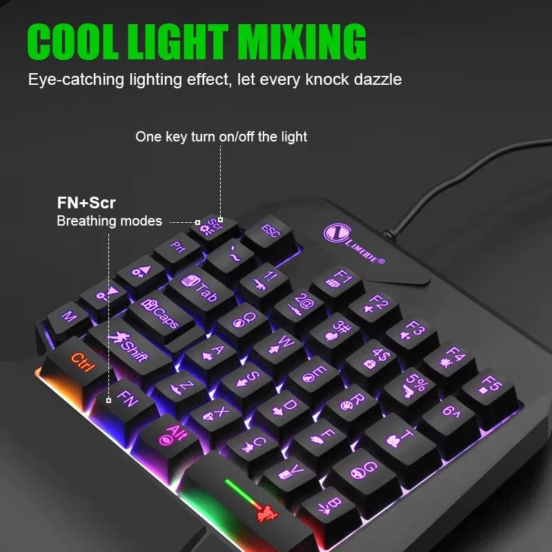 TEUCER Single Hand Mini Gaming Keyboard