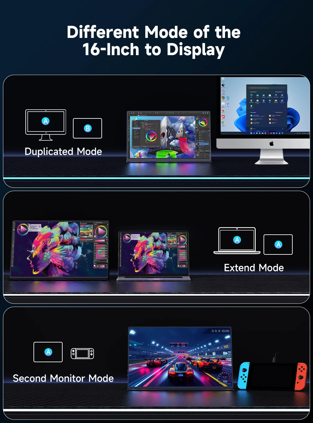 UPERFECT 16"4K Portable Monitor 1200 Nits 3840x2400