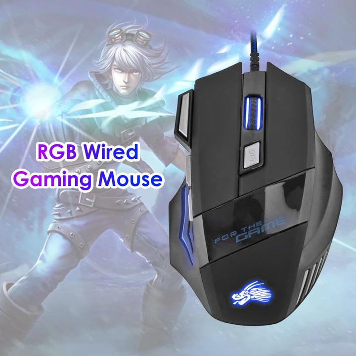 ALLOYSEED Wired Gaming Mouse 7-Color Backlight 5500 DP