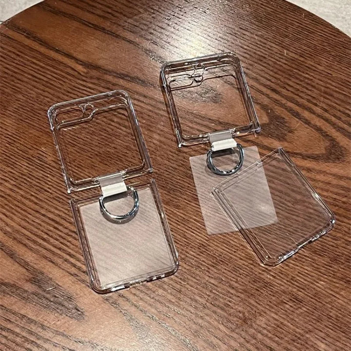 Samsung Z Flip Ring Holder Case- Transparent