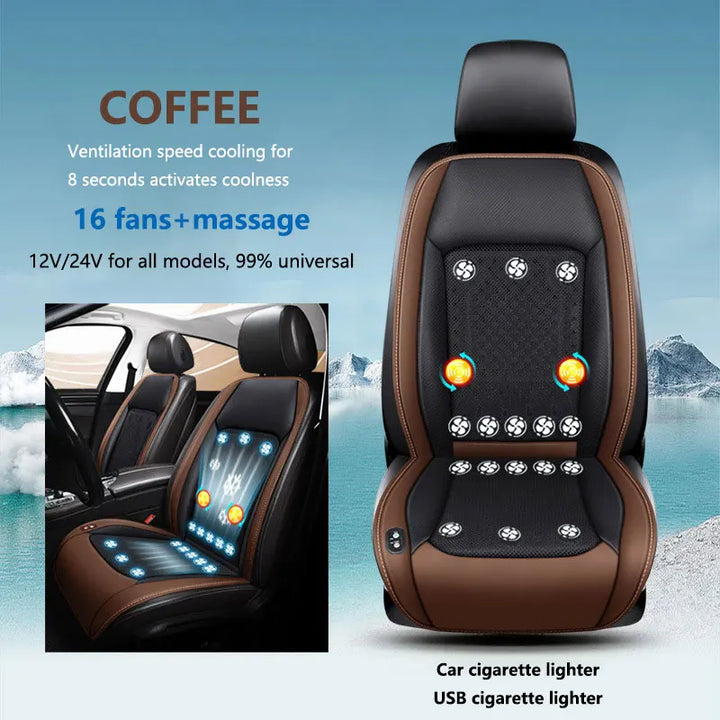 Car Ventilation  Massage Seat Backrest With 16 Cooling Fans
