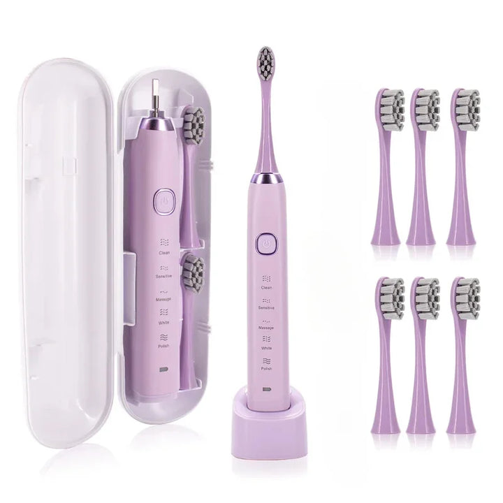 6 Head Electric Toothbrush & Traveling Case
