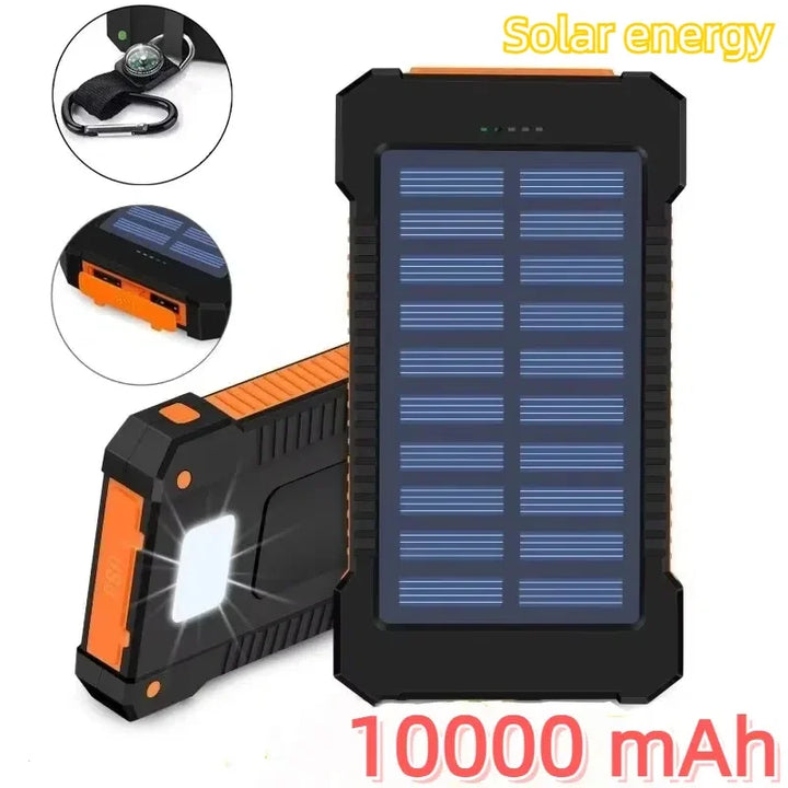 10000mah Portable Waterproof Solar Power Bank