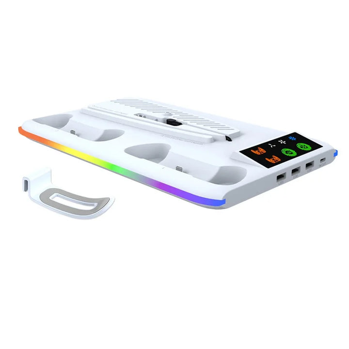 PS5/Slim/Pro Cooling Stand with LED Controller Charging Station