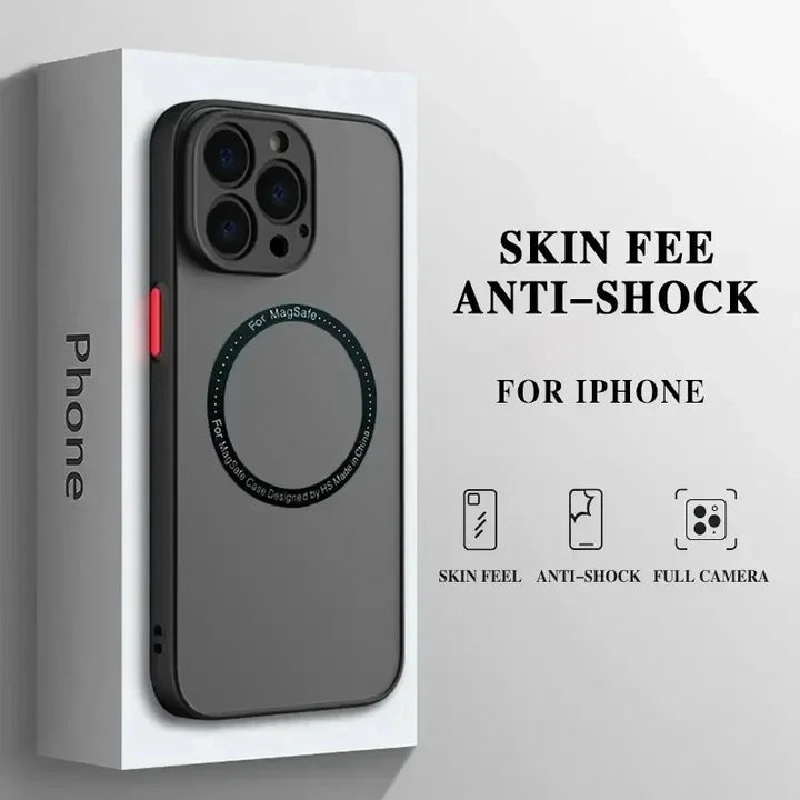 Luxury Matte Armor Magnetic Charge Case For iPhone