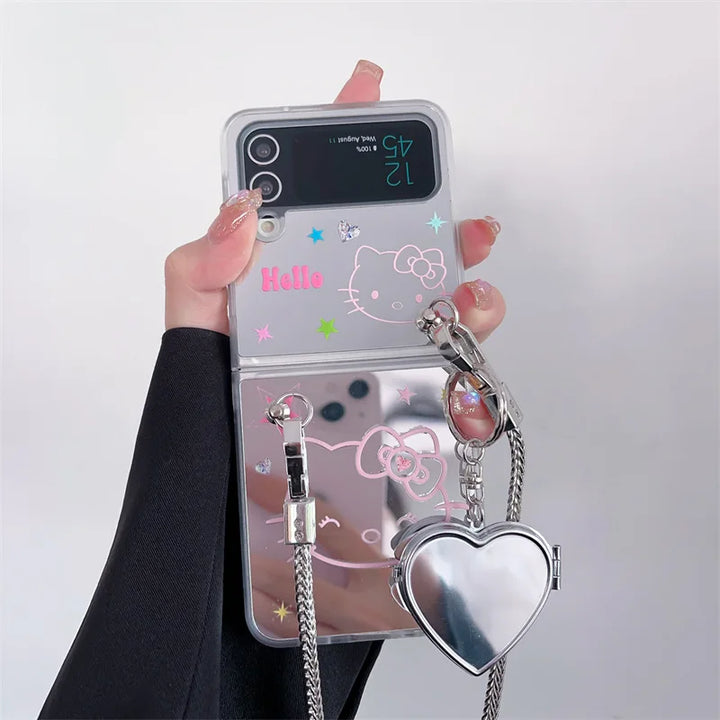 Cute Cartoon Chain Phone Case for Samsung Galaxy Z Flip4