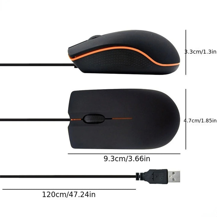 NEW Wired Mouse 1200dpi Mouse Matte Black