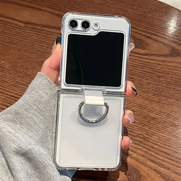 Samsung Z Flip Ring Holder Case- Transparent
