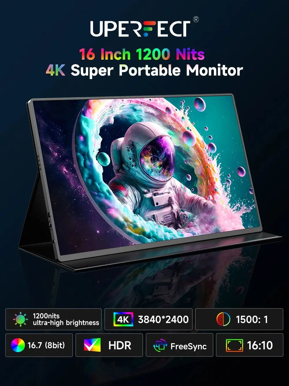 UPERFECT 16"4K Portable Monitor 1200 Nits 3840x2400