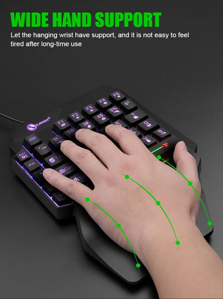 TEUCER Single Hand Mini Gaming Keyboard