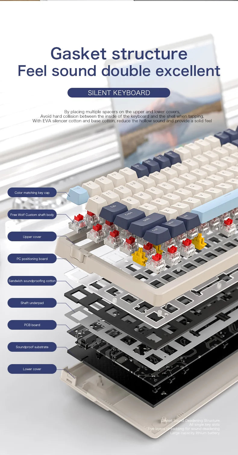 Ziyoulang K8 100 Key Wireless Mechanical Keyboard T