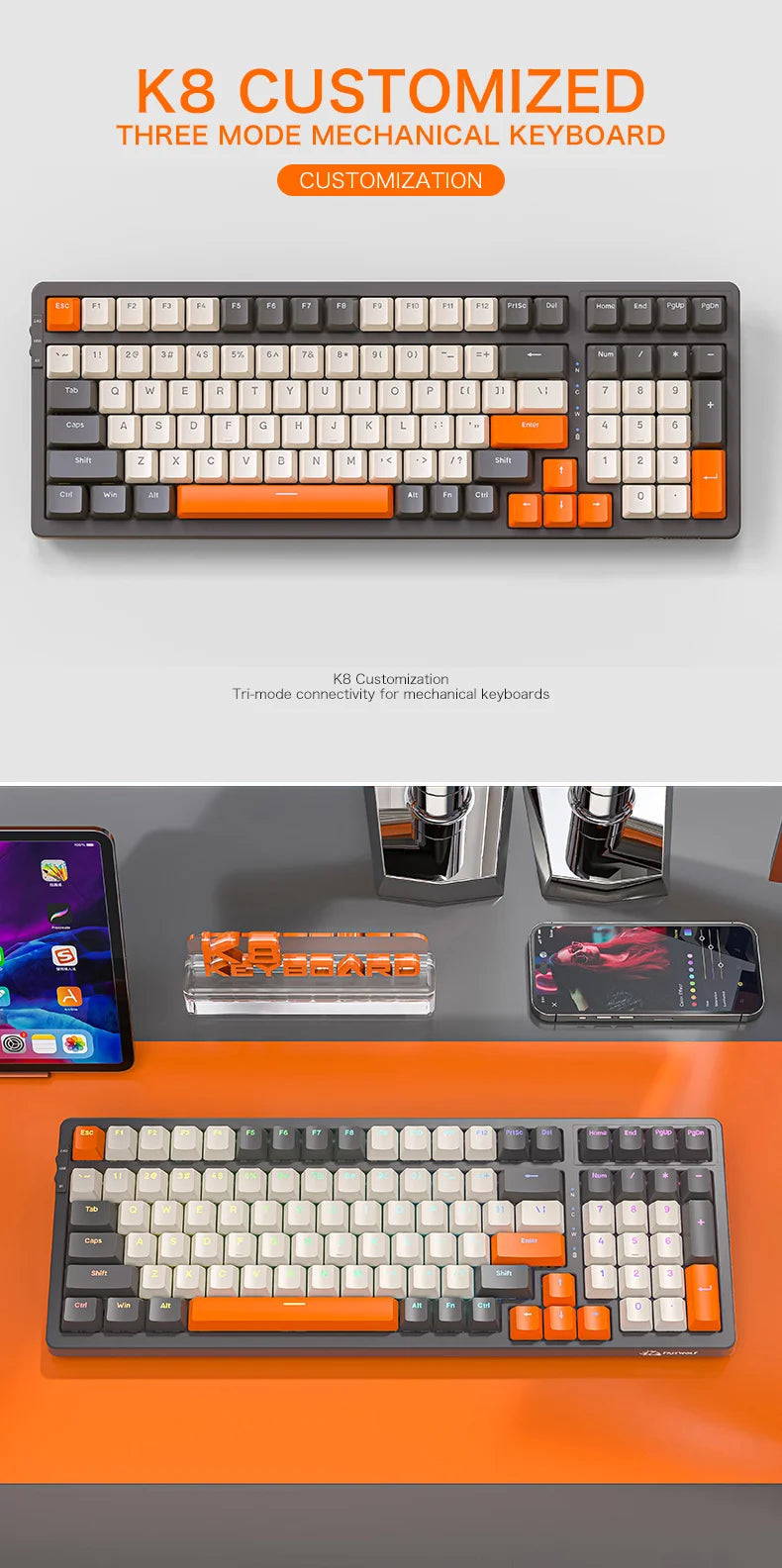 Ziyoulang K8 100 Key Wireless Mechanical Keyboard T
