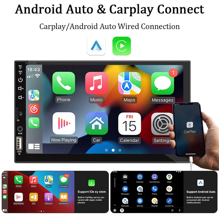 7“ Car Radio 1 Din Carplay