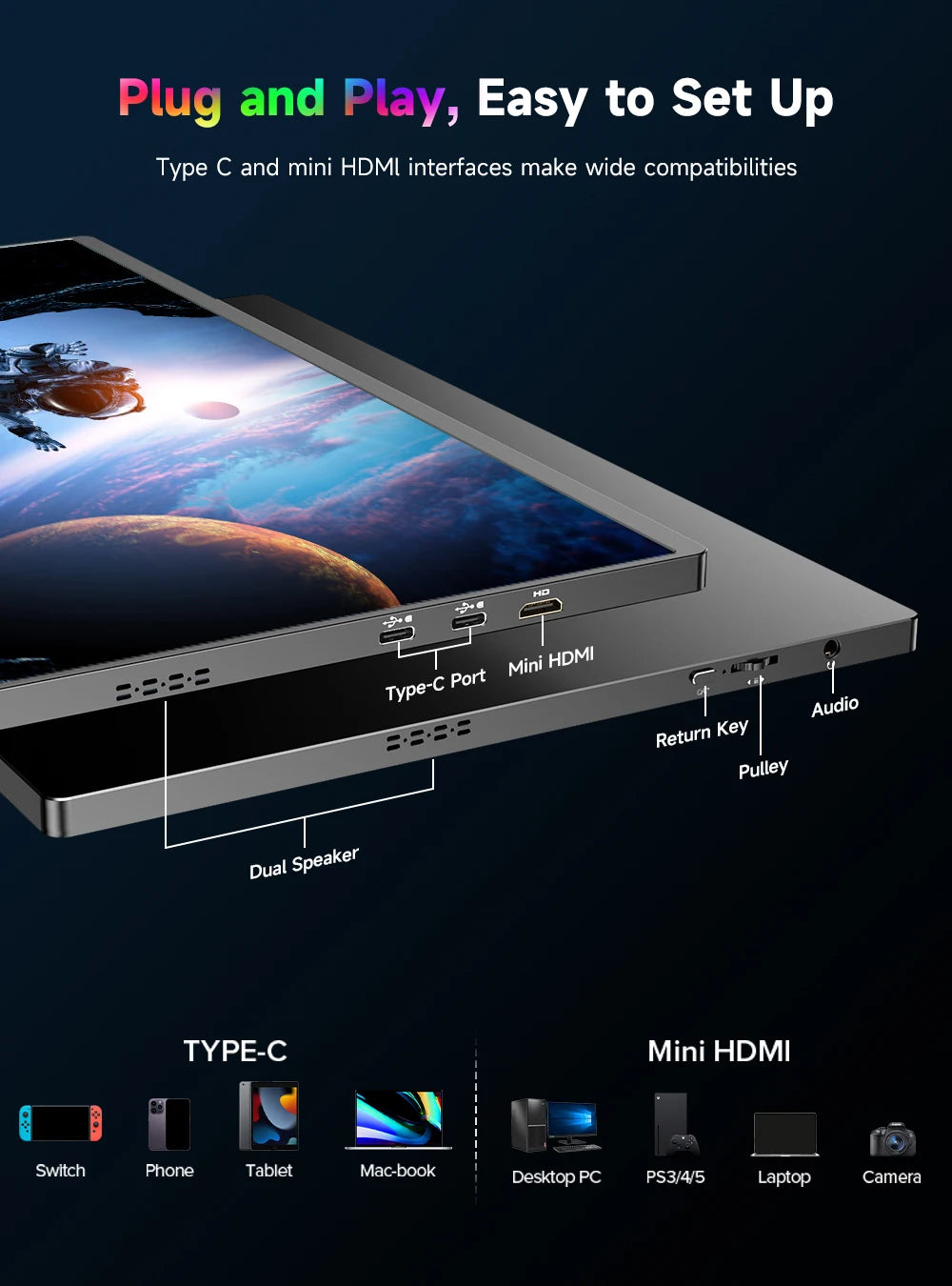 UPERFECT 16"4K Portable Monitor 1200 Nits 3840x2400