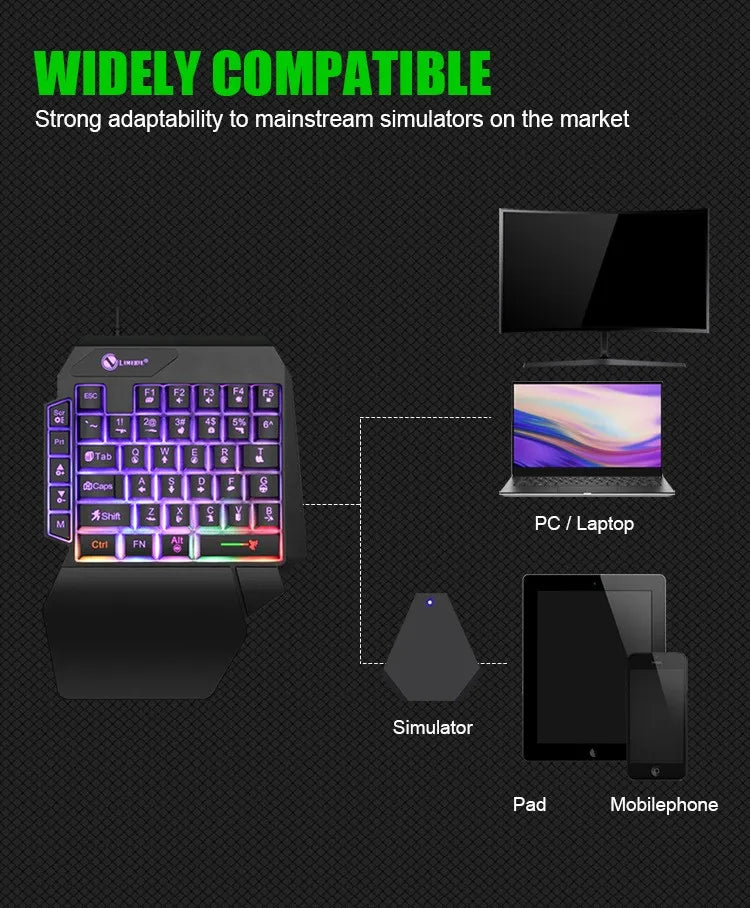 TEUCER Single Hand Mini Gaming Keyboard