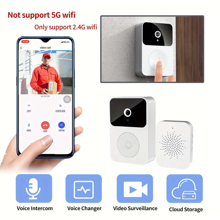 Smart Wireless Doorbell Camera - HD Night Vision (2.4G Wifi)