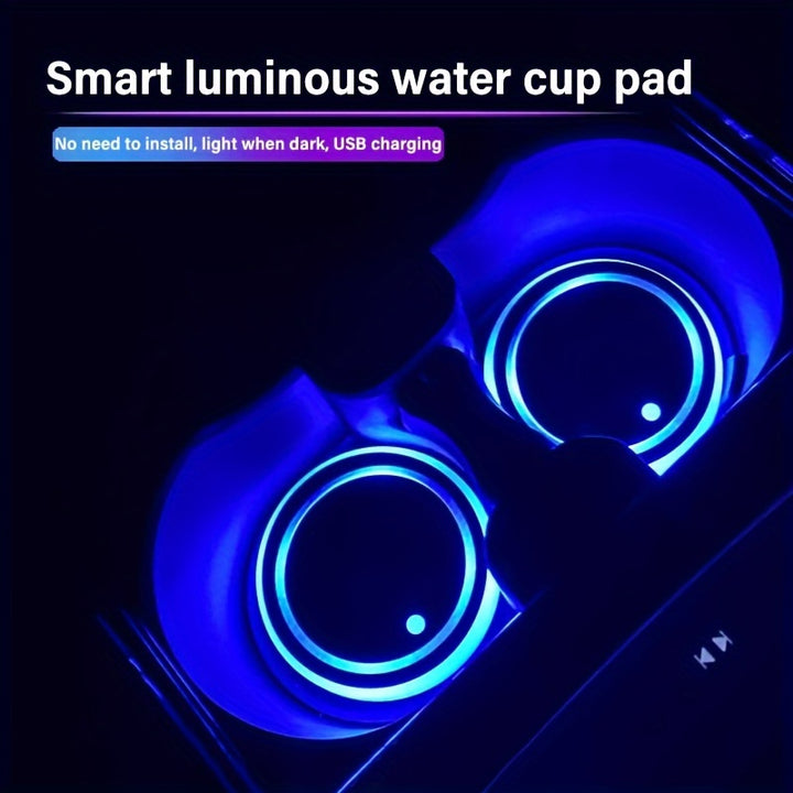 Smart LED Neon Car Cup Holder
