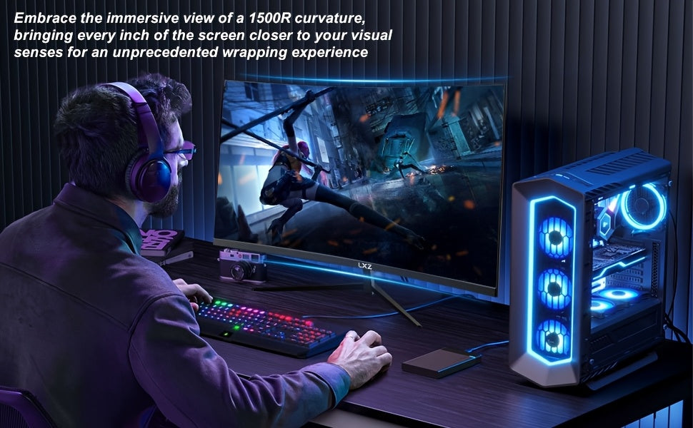 LXZ 32 Inch Curved Gaming Monitor 180Hz